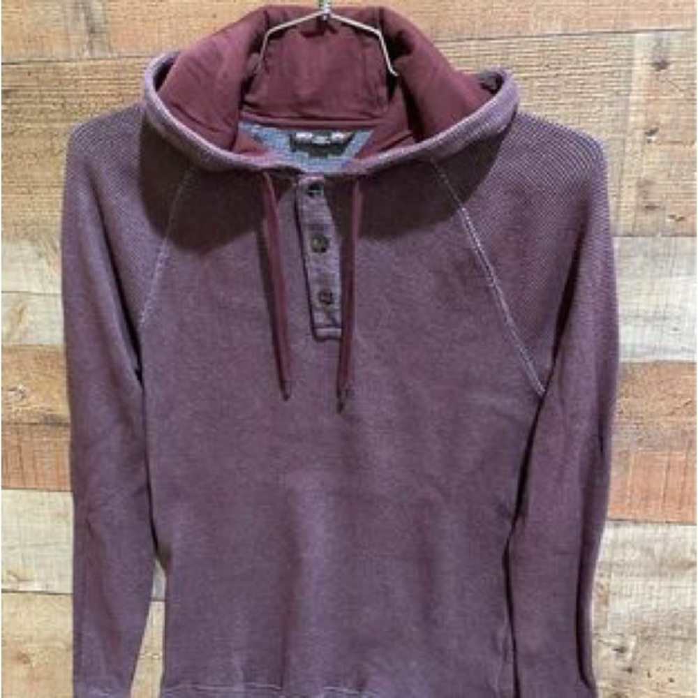 Michael Kors Mens Designer Hoodie Medium Weight Maroon Pullover Size Medium